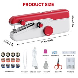 Mini Sewing Machine, Handy Sewing Machine with Sewing Kit, Electric Quick Stitch Tool with Two Speeds for Clothes,Fabrics, DIY Home Travel