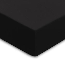 Extra Deep Fitted Sheets 16"/40CM Deep Bedsheets 16 Colours. (King, Black)