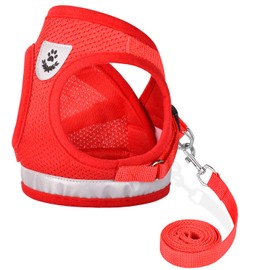 Cat Harnesses and Puppy Harness with Leashes Set, Escape Proof Cat Harness, Adjustable Reflective Soft Mesh Vest Fit Puppy Kitten Rabbit Ferrets's Outdoor Harness