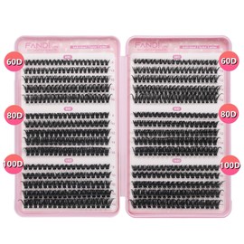 Individual Eyelashes Wispy Lash Clusters D Curl Eyelashes Individual Lash Clusters 8-16mm False Eyelashes DIY Lash Extension Fluffy Russian Natural Lash Clusters for Beginners(60D+80D+100D)
