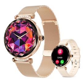 SHINRAN Health Smart Watches for Women, Fitness Tracker Watch, IP68 Waterproof Running Smartwatch Android Phone with Blood Pressure Heat Rate Sleep Monitor Digital Step Tracker, Rose Gold