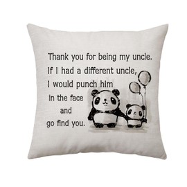 Aconesong Uncle Gifts from Niece Nephew Thank You for Being My Uncle Cushion Cover Gifts for Uncle Birthday Father's Day Decoration Keepsake (Uncle)