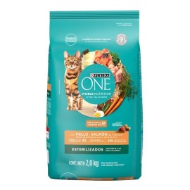 Veterinaria: Purina One Visible Nutrition Seca Esterilizados Gato Adulto Pollo/Salmón bolsa 2kg