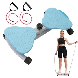 AMLANG Waist Twister Machine with Resistance Band - ABS Core Waist Exercise Home Training Equipment Fitness Board - Color: Purple