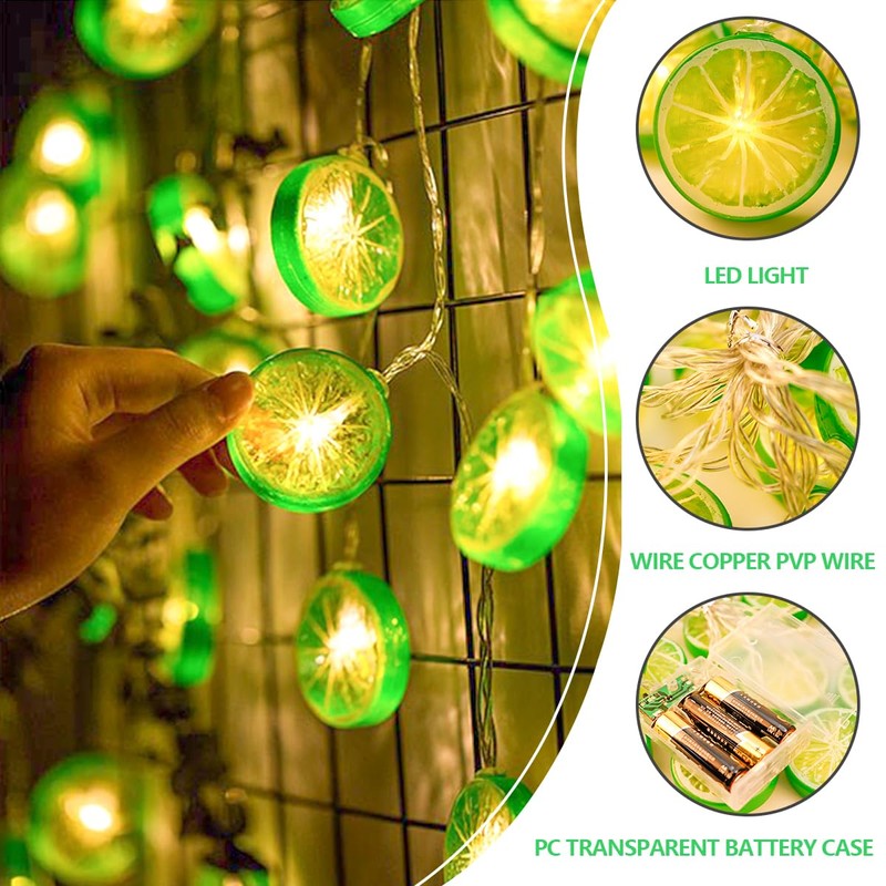 YOLUFER Lemon String Lights 20pcs LED Lights Lemon Slice Battery
