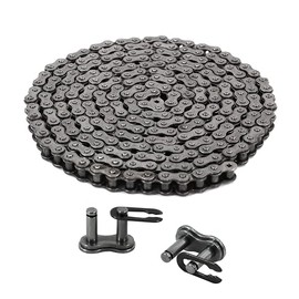 CHR Roller Chains | #40 Roller Chain - 10 Feet + 2 Free Connecting Links | 239 Links | Carbon Steel Chains for Bycicles, Mini Bikes, Motorcycles, Go-Karts, Home and Industrial Machinery