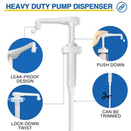 8Pcs Gallon Jug Pump Dispenser, 38-400 Leak Proof Pump for Gallon Jug - Lotion Shampoo Pump Cap Included, Fits 1 Gallon Bottle 64oz 128oz Shampoo Laundry Detergent Containers