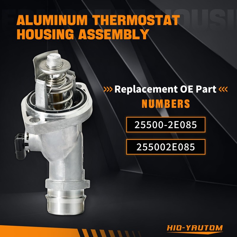 25500-2E085 Aluminium Engine Coolant Thermostat Housing Assembly Compatible with Hyundai