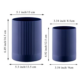 Kyraton Cooking Utensils Holder 2pcs, 360° Rotating Heavy Duty Plastic Kitchen Utensil Holder for Countertop, The Small Utensil Crock for Cutlery Silverware, Tooth Brush, Desk Pencil Pen