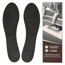 Carbon Fiber Insole, 1.5mm 2Piece, Shoe Insert, 230mm Rigid - Extra Strong Hard, Orthotic Shoe Stiffener Insert for Foot Arthritis, Turf Toe, Hallux Rigidus, Mortons Toe Men's 6.5 Women's 7.5