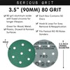 Serious Grit - 3.5-Inch (90mm) 7-Hole 80 Grit Sanding Discs