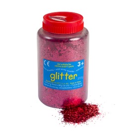 Glitter | 250gram tub with Easy Pouring, resealable lid | Glitter Art | Red