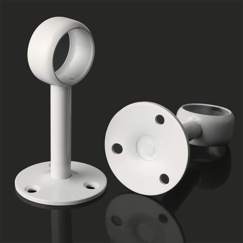 SAYAYO Curtain Pole Holder Ceiling Mount White with Screws for