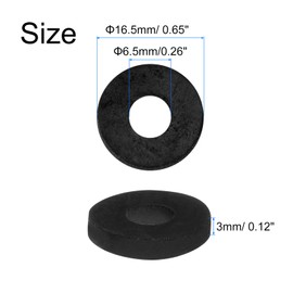 sourcing map 30pcs Rubber Spacers 16.5mm OD, 6.5mm ID, 3mm Height Round Anti Vibration Spacer Rubber Bushing Grommets Thick Rubber Washers for Home Car Accessories