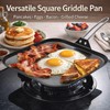 Inqibee 11 Inch Hybrid Nonstick Square Griddle Pan, Flat Square