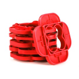 Lyreh 6pcs Deck Spacers, Durable Deck Board Spacer Tool with 4 Thicknesses 5/32" 3/16" 1/4" 5/16" for Hardwood Pressure-Treated Lumber Composite PVC Board(Red)