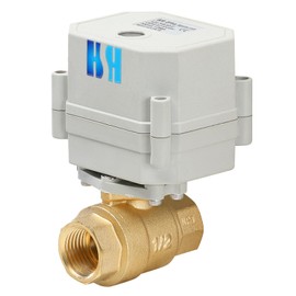 HSH-Flo 1/2" 110-230VAC Brass 2 Way NPT Auto Return Position Feedback Electrical On/Off Motorized Ball Valve