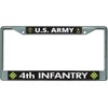U.S. Army 4th Infantry #2 Chrome License Plate Frame