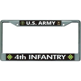 U.S. Army 4th Infantry #2 Chrome License Plate Frame
