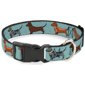 Buckle-Down Collar con Clip de plástico para 4 Perros/Patas, de 3,8 cm de Ancho para Cuello Grande de 45,7 a 81,3 cm