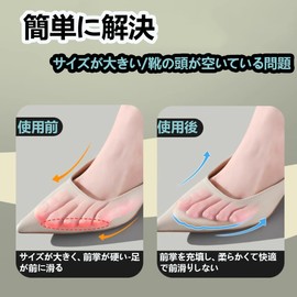 SZSL Toe Insoles, 2 Pieces, Insoles, High Heel Insole, Silica Gel, Prevents Front Slips Prevention, Foot Protection Pad, Insoles, Loose, Adjustable Shoe Sizes, Shock Absorption, Pressure Distribution