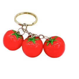 Cherry Keychain Imitation Food Pumpkin Tomatoes Keychain for Handbag Purse Car Accessories-Tomatoes
