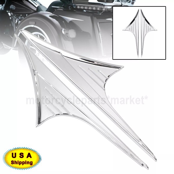 Unbranded Rear Trunk Side Accents Trim For Harley Tri Glide