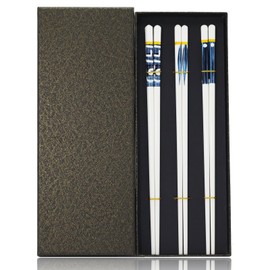 Ceramic Chopsticks, 3 Pairs of 24 cm Reusable Chinese Chopsticks, Chopsticks for Eating, Japanese Chopsticks, Sushi Chopsticks Set Made of Ceramic, Chopsticks Dishwasher Safe Gift Set