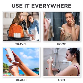 Dot&Dot Leak Proof Travel Bottles for Toiletries - TSA Approved Travel Shampoo Bottles - 3oz Travel Shampoo and Conditioner Bottles - Travel Size Toiletries - 3 oz Silicone Travel Bottles with Labels