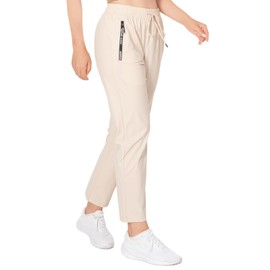 Beeswan 2025 Upgrade Stretch Active Pants for Women Over 50, Women's Hiking Cargo Travel Pants Women Khaki