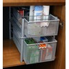 DecoBros Mesh Cabinet Basket Organizer with Split Card, Silver (Large