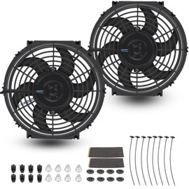 FSBCGT 2PCS 10 Inch Slim Fan Push Pull Electric Radiator Cooling Fan