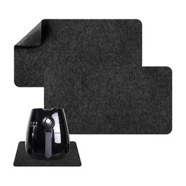 SHYSBV Heat-resistant underlay, pack of 2, fireproof underlay, kitchen worktop, for coffee machines, microwaves, toasters, air fryers, black, heat resistant and non-slip