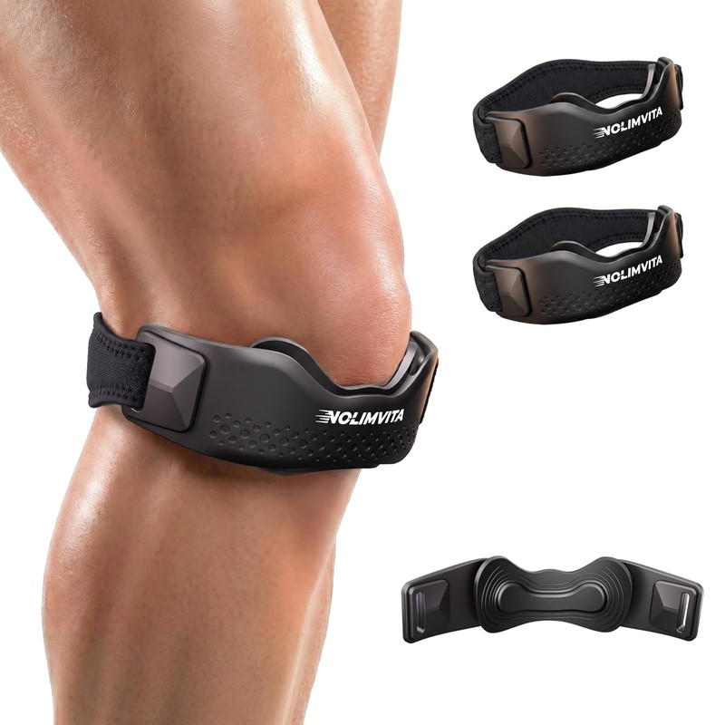 Patellar Tendon Support Strap, 2 Pack Knee Strap with Dual-Length