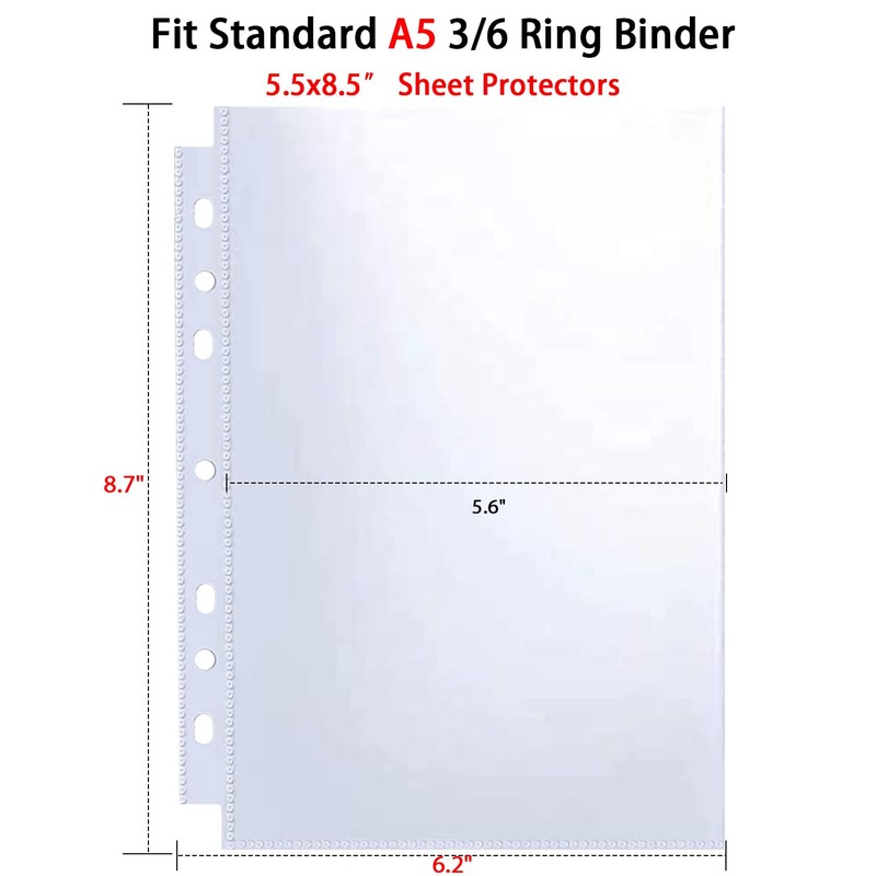 80 Pack 160 Pockets 5.5x8.5” Sheet Protector Sleeves for 6