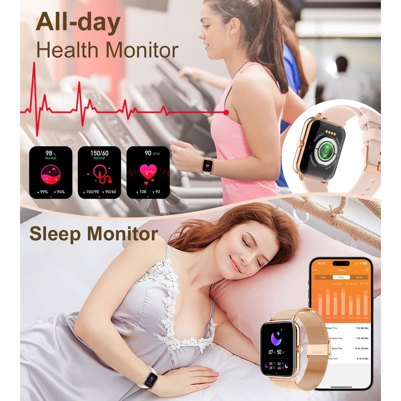 SOGRACE Reloj inteligente para mujer con llamada blutooth