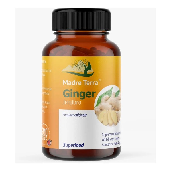 Madre Terra Ginger Jengibre 600mg 60 Caps 600mg Sabor Natural