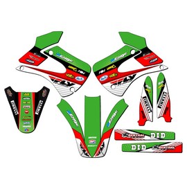 2001-2013 w/UFO FENDERS KX 85 Ricochet Green Senge Graphics Base Kit Compatible with Kawasaki