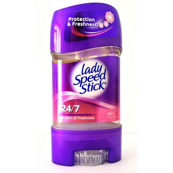 Pack of 3 Lady Speed Stick Gel Breath of Freshness, 48H Anti-Perspirant Deodorant Gel