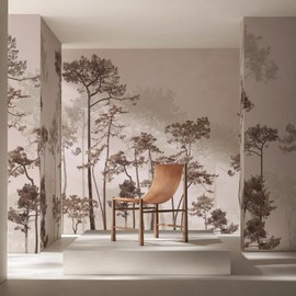 Vintage Forest Wallpaper Nature Woodland Wall Mural Peel and Stick (138" W x 98" H) Self-Adhesive Wallpaper for Bedroom Living Room Canvas Wall Paintings Large Nature Landscapes Murals