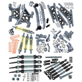RCMYou Upgrades Part for 1/10 Slash 4x4 VXL,Alloy Suspension Arm,Shock Absorber,Caster Block,Steering Blocks,Stub Axle Carriers,Steering Bellcranks,Shock Tower,Body Mounts,Drive Shaft,Links,Titanium