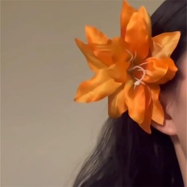 Fashionable Flower Hair Accessory, Orange, Elegant And Generous, Versatile Accessory, Exquisite And Delicate, a Must-Have For Fashionable Women, Adding Color And Style.