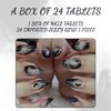SIVZUMO Pack of 24 Black False Nails with Moon Designs