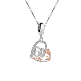 ZakiaHo 60th Birthday Necklace Christmas Jewellery Gifts for Gandma Nana Best Friend Heart Love Rose Flower Dainty Pendant Necklaces Womens Girls
