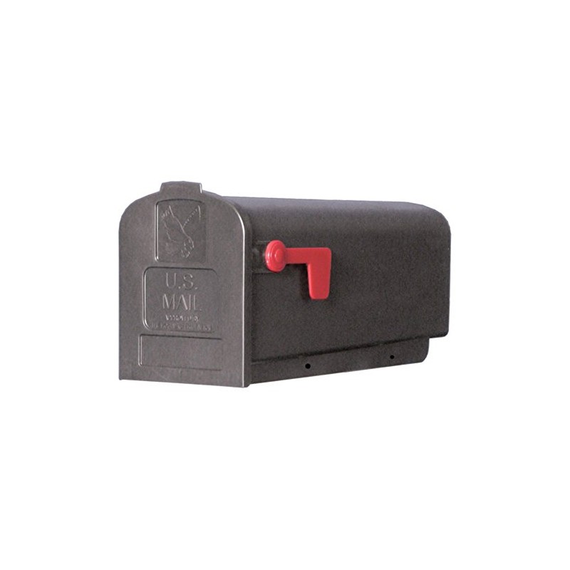 Gibraltar Deluxe Polybox Plastic Post Mounted Black Mailbox 9-9/16 in.