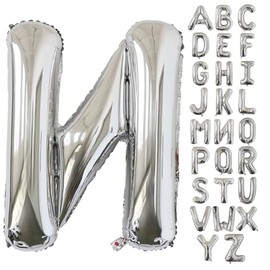 KALOR 40 Inch Silver Letter N Balloons Jumbo Foil Mylar Helium Big Balloons for Birthday Party Anniversary Baby Shower Supplies