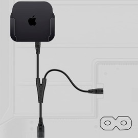 Y Splitter Power Cable for Apple TV 1st, 2nd, 3rd, 4th, 5th Generation, for TV with C8 Style Power Connector