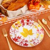KIRE 150PCS Thanksgiving Plates Dinnerware Maple Leaves - Plastic Thanksgiving