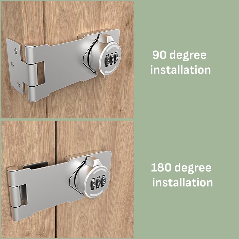 Keyless 3-Digit Combination Lock – Twist Knob Hasp Latch with