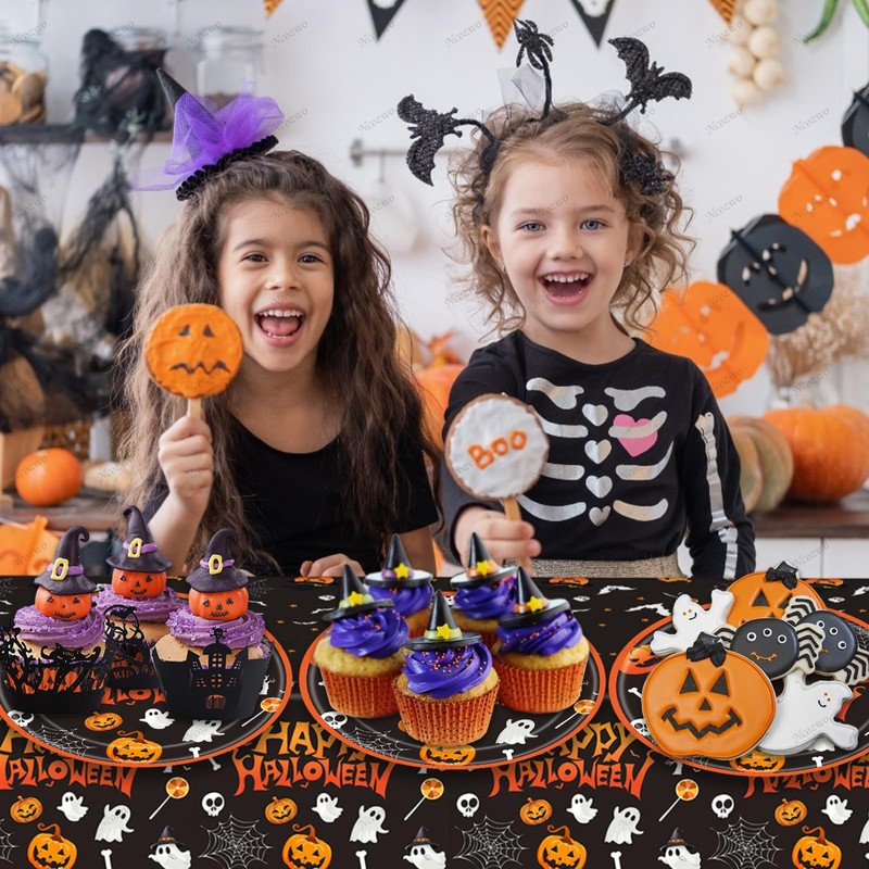 24 Pcs Happy Halloween Party Disposable Paper Plates Cute 9